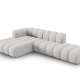 MICADONI Lupin Modulr pen hjrnesofa, venstre, 5 seter - gr chenille og sort plast