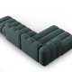 MICADONI Lupin Modulr pen hjrnesofa, venstre, 5 seter - bl chenille og sort plast