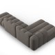 MICADONI Lupin Modulr pen hjrnesofa, venstre, 5 seter - gr chenille og sort plast