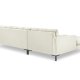 MICADONI Mamaia hjrnesofa, venstre, 5 seter - beige flyel og sort metall