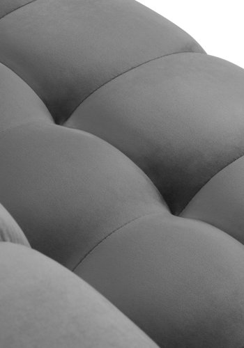 MICADONI Mamaia hjrnesofa, venstre, 5 seter - gr flyel og sort metall