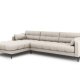 MICADONI Mamaia hjrnesofa, venstre, 5 seter - beige stoff og sort metall