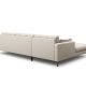 MICADONI Mamaia hjrnesofa, venstre, 5 seter - beige stoff og sort metall