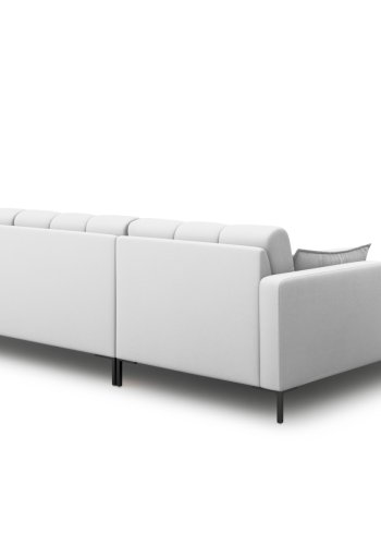 MICADONI Mamaia hjrnesofa, venstre, 5 seter - grtt stoff og sort metall