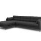 MICADONI Mamaia hjrnesofa, venstre, 5 seter - antrasittgr stoff og sort metall