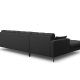 MICADONI Mamaia hjrnesofa, venstre, 5 seter - antrasittgr stoff og sort metall