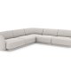 MICADONI Miley Symmetrisk hjrnesofa, 5 seter - gr chenille og sort plast