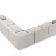 MICADONI Miley Symmetrisk hjrnesofa, 5 seter - gr chenille og sort plast