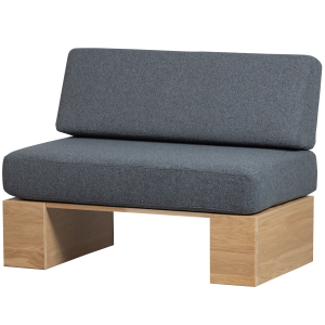 WOOOD EAT UP Väggbänk i naturlig ek med jeansdynor [fsc]