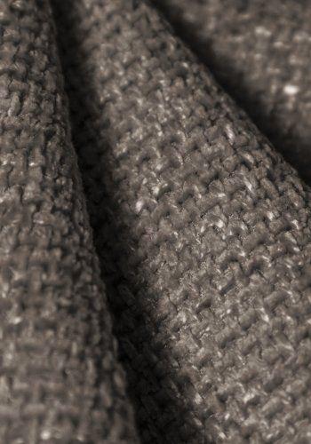 MICADONI Miley Symmetrisk hjrnesofa, 5 seter - gr chenille og sort plast