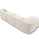 MICADONI Miley hjrnesofa, venstre, 4 seter - beige flyel og sort plast