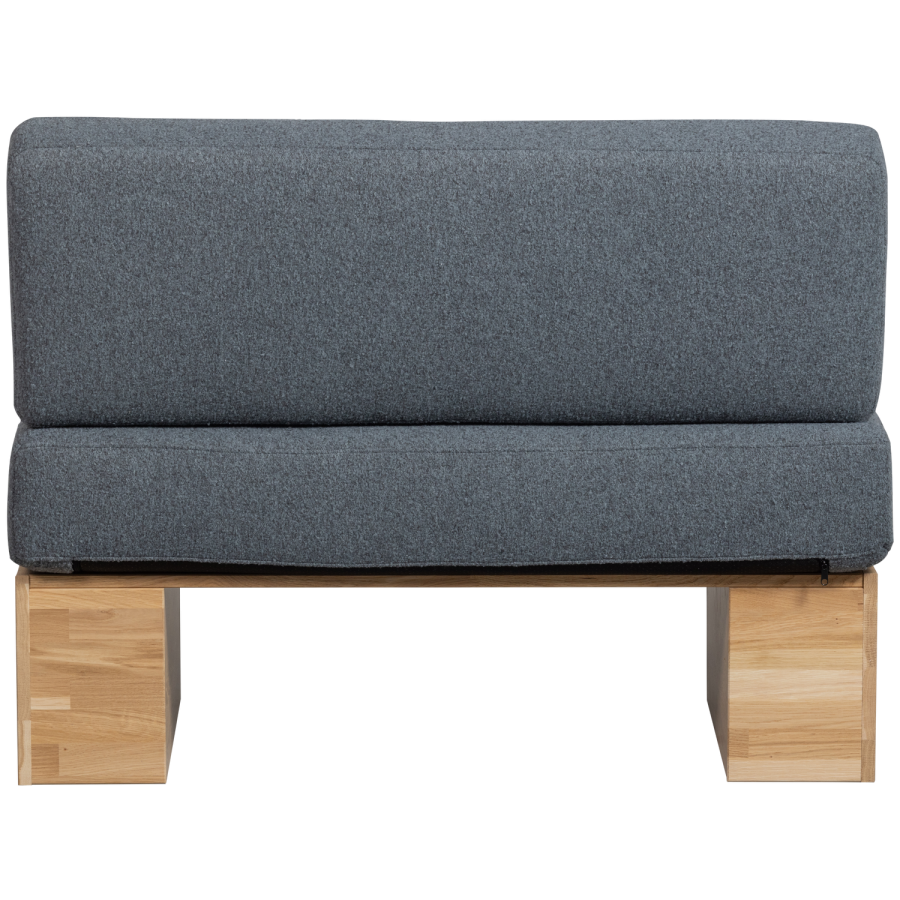 WOOOD EAT UP Väggbänk i naturlig ek med jeansdynor [fsc]