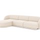 MICADONI Miley hjrnesofa, venstre, 4 seter - beige chenille og sort plast