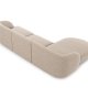 MICADONI Miley hjrnesofa, venstre, 4 seter - beige chenille og sort plast