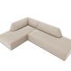 MICADONI Ruby hjrnesofa, venstre, 4 seter - beige flyel og sort plast