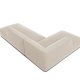 MICADONI Ruby hjrnesofa, venstre, 4 seter - beige flyel og sort plast