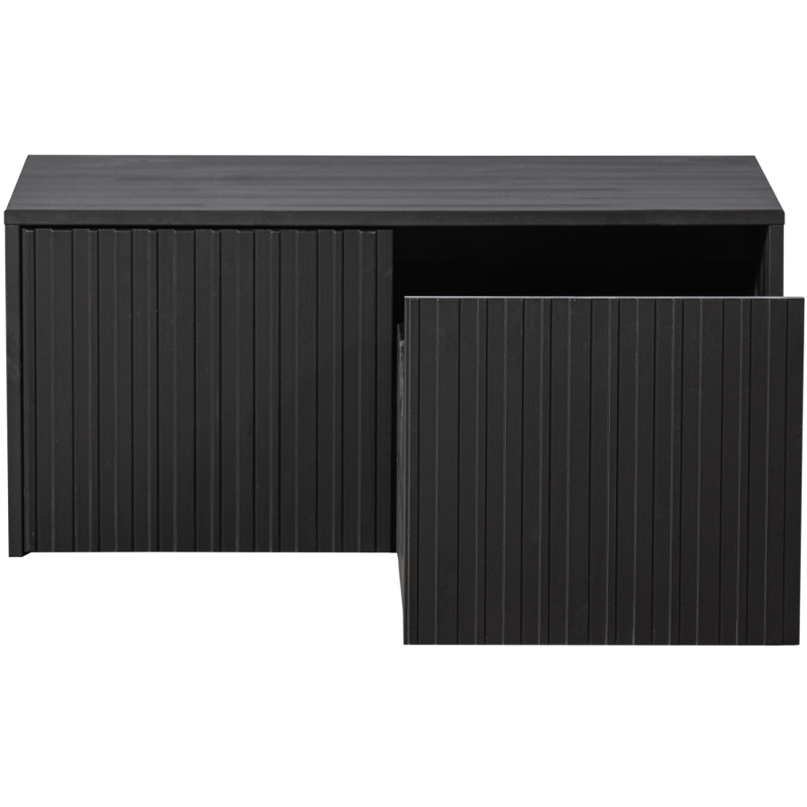 NYTT DJUPT VNINGSHANDFACK I FURU, SVART [fsc]