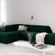MICADONI Ruby hjrnesofa, venstre, 4 seter - grnn flyel og sort plast
