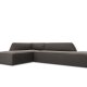 MICADONI Ruby hjrnesofa, venstre, 4 seter - antrasittgr flyel og sort plast