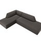 MICADONI Ruby hjrnesofa, venstre, 4 seter - antrasittgr flyel og sort plast