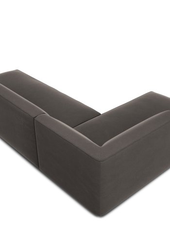 MICADONI Ruby hjrnesofa, venstre, 4 seter - antrasittgr flyel og sort plast