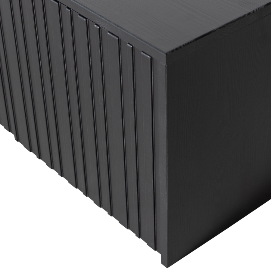 NYTT DJUPT VNINGSHANDFACK I FURU, SVART [fsc]