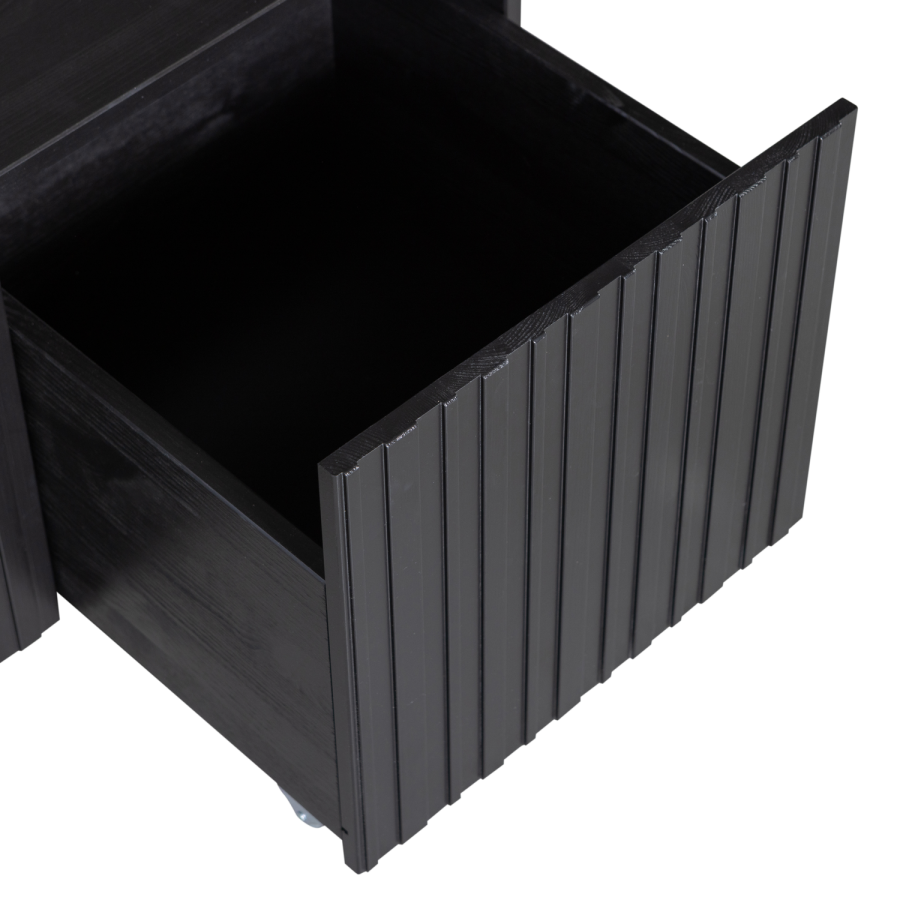 NYTT DJUPT VNINGSHANDFACK I FURU, SVART [fsc]