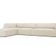 MICADONI Ruby Modul Ecksofa, links, 5 Sitze – beige Cordsamt und schwarzer Kunststoff