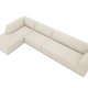 MICADONI Ruby Modul Ecksofa, links, 5 Sitze – beige Cordsamt und schwarzer Kunststoff