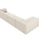 MICADONI Ruby Modul Ecksofa, links, 5 Sitze – beige Cordsamt und schwarzer Kunststoff