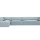 MICADONI Ruby Modul hjrnesofa, venstre, 5 seter - bl kordflyel og sort plast