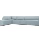 MICADONI Ruby Modul hjrnesofa, venstre, 5 seter - bl kordflyel og sort plast