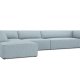 MICADONI Ruby Modul hjrnesofa, venstre, 5 seter - bl kordflyel og sort plast