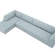 MICADONI Ruby Modul hjrnesofa, venstre, 5 seter - bl kordflyel og sort plast