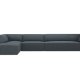 MICADONI Ruby Modul hjrnesofa, venstre, 5 seter - bl kordflyel og sort plast