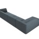 MICADONI Ruby Modul hjrnesofa, venstre, 5 seter - bl kordflyel og sort plast