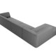 MICADONI Ruby Modul hjrnesofa, venstre, 5 seter - grtt stoff og sort plast