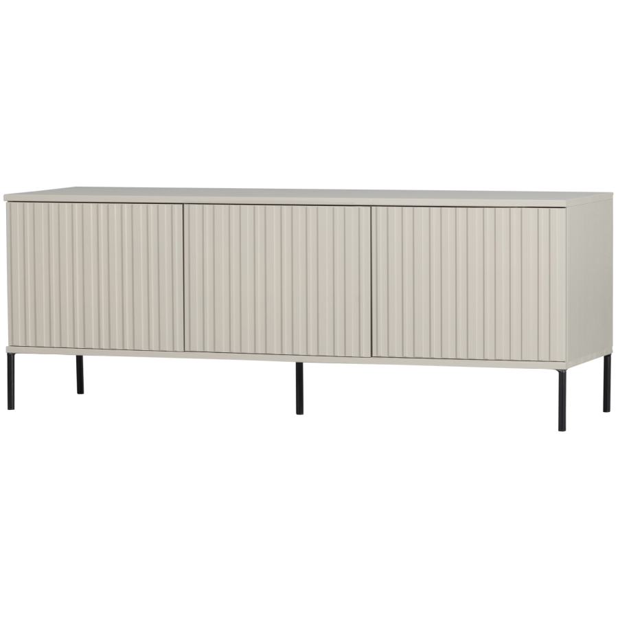 WOOOD Gravure TV-bord, m. 3 lger og 3 hylder - gr fyrretr (150x44)