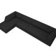 MICADONI Ruby Modulares Ecksofa, links, 5 Sitze - schwarzer Stoff und schwarzer Kunststoff