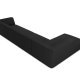 MICADONI Ruby Modulares Ecksofa, links, 5 Sitze - schwarzer Stoff und schwarzer Kunststoff