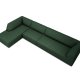 MICADONI Ruby Modul hjrnesofa, venstre, 5 seter - grnt stoff og sort plast