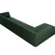 MICADONI Ruby Modul hjrnesofa, venstre, 5 seter - grnt stoff og sort plast