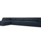 MICADONI Ruby Modul hjrnesofa, venstre, 5 seter - bltt stoff og sort plast