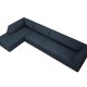 MICADONI Ruby Modul hjrnesofa, venstre, 5 seter - bltt stoff og sort plast