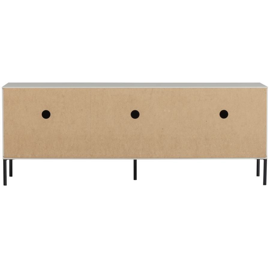 WOOOD Gravure TV-bord, m. 3 lger og 3 hylder - gr fyrretr (150x44)