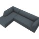 MICADONI Ruby Modul Ecksofa, links, 4 Sitze – blauer Cordsamt und schwarzer Kunststoff