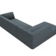 MICADONI Ruby Modul Ecksofa, links, 4 Sitze – blauer Cordsamt und schwarzer Kunststoff