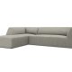 MICADONI Ruby Modul hjrnesofa, venstre, 4 seter - gr cordflyel og svart plast