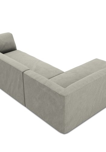 MICADONI Ruby Modul hjrnesofa, venstre, 4 seter - gr cordflyel og svart plast