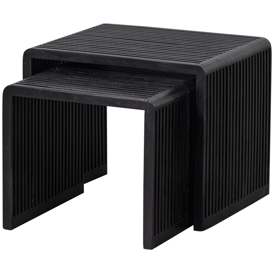 WOOOD SET OM 2 - WILLA SIDOBORD TERVUNNEN STEAK SVART